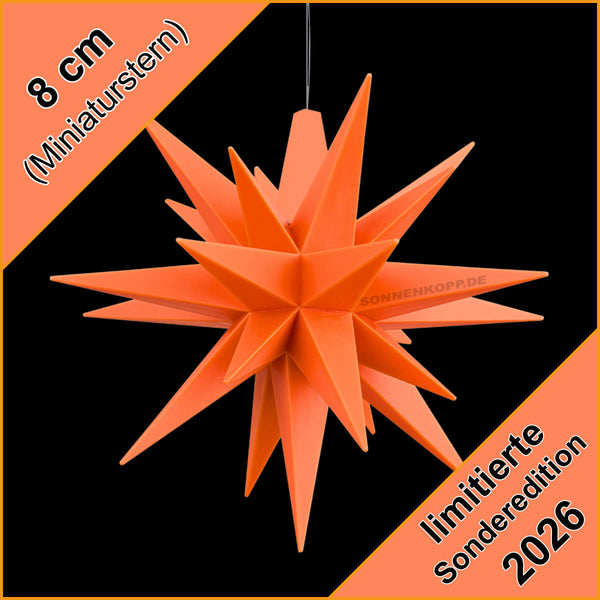 Herrnhuter Stern Sonderedition 2026 apricot – 8 cm – Ansicht unbeleuchtet